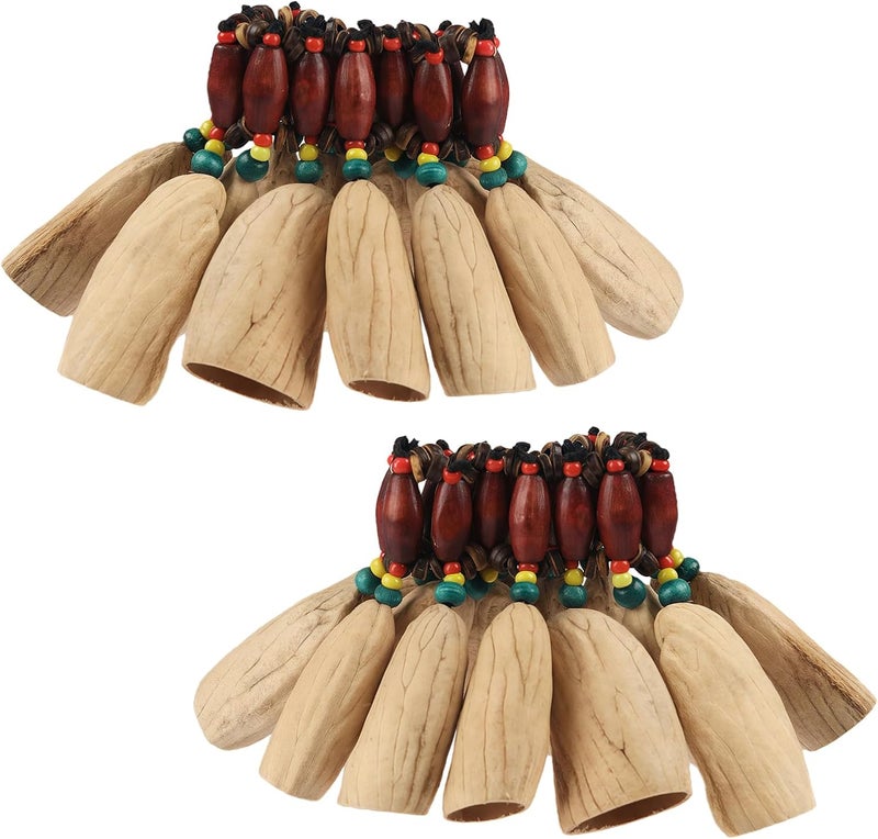 GOGHOST Cacho Seed Rattle Bracelet Anklet, 2 PCS African Shaker Nut Shell Bracelet Natural Percussion Accessories Musical Instrument(Kasika) - Image 1